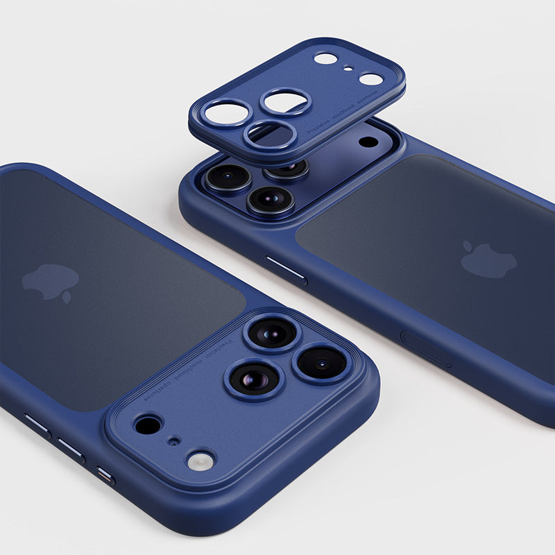 Close view of the phone case edge with precise cutouts for buttons and speakers