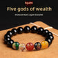 Five-Way God of Wealth Obsidian Bracelet