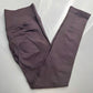 Flat lay of the chocolate brown leggings, ankle length leg and plain knitted hem