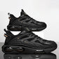 Lace up front and round toe of the black casual sneaker