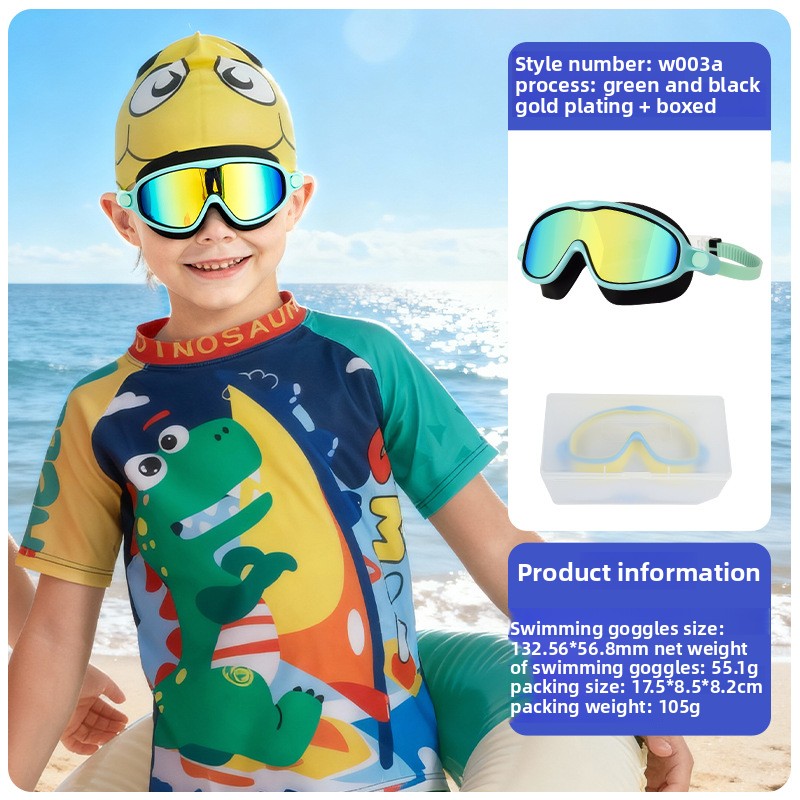 Children's swimming goggles with integrated nose cover