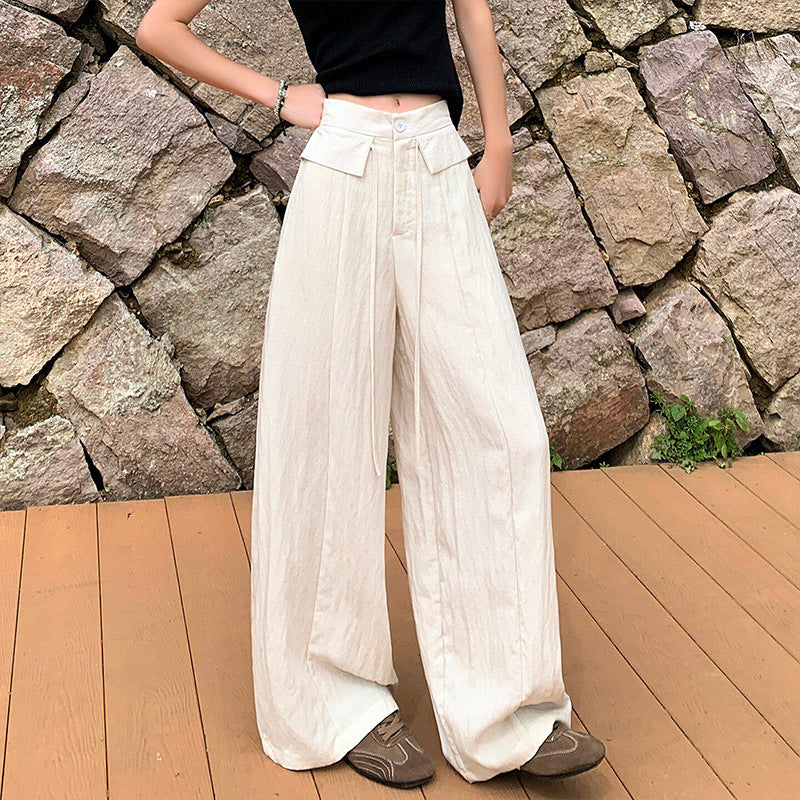 Womens High Waisted Wide Leg Casual Pants
