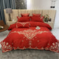 Embroidered Pure Cotton Wedding Bedding Set Four Pieces
