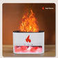 White flame effect aroma diffuser showing a red flame glow above the misting chamber