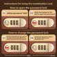 Combination lock instruction diagram for the banknote holder book, three dial code reset steps