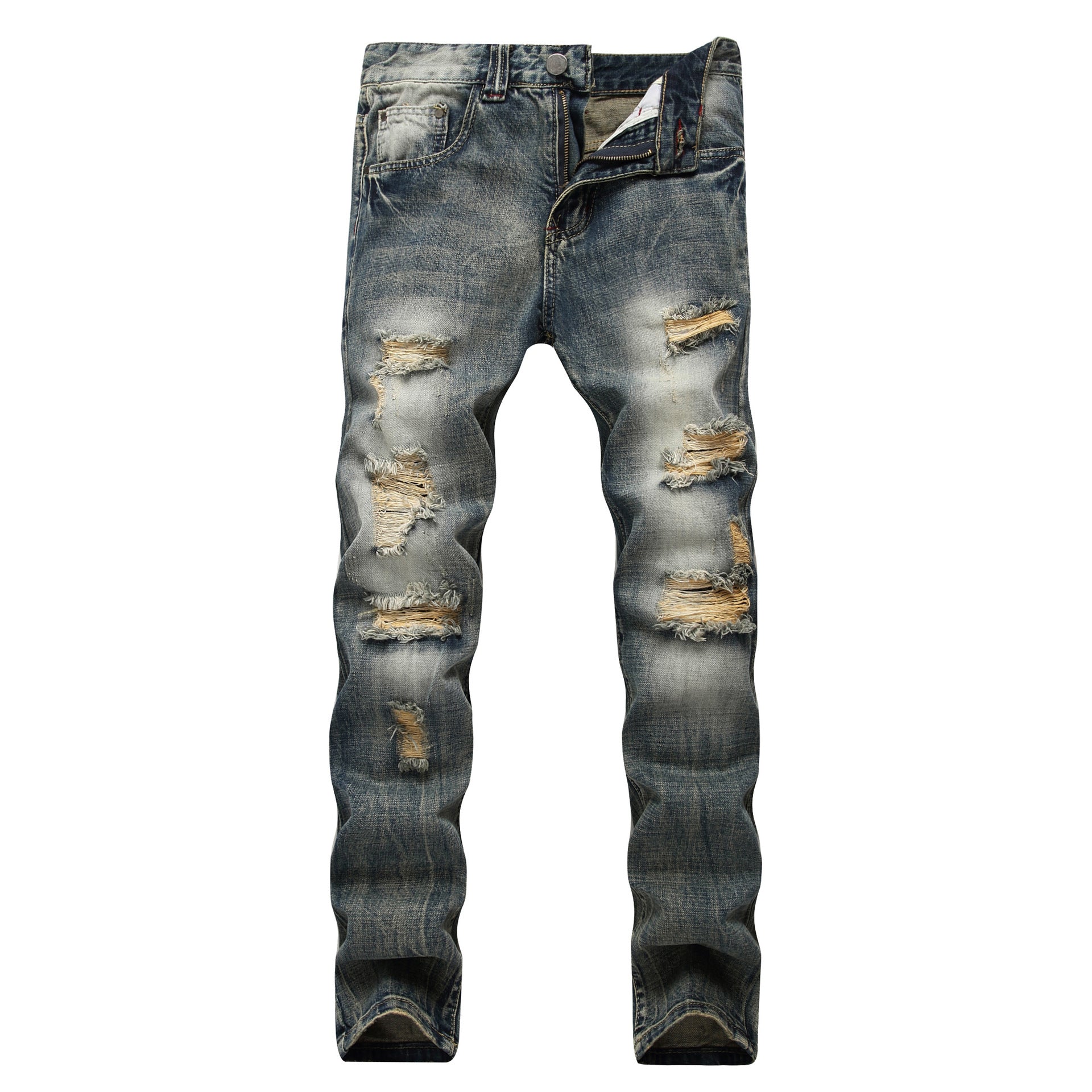 Men's Straight Fit Denim Jeans | edge to edge detail