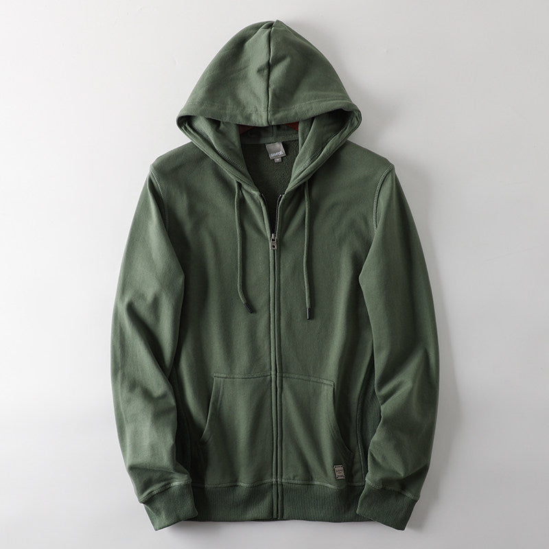 Colour comparison of the sherpa lined zip-up hoodie across earthy tones