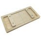 Solid wood wrist and finger trainer board seen from above at an angle on a white background