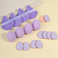 Full boxed set with foam sponges, velvet puffs, a spa headband and a facial cleansing brush