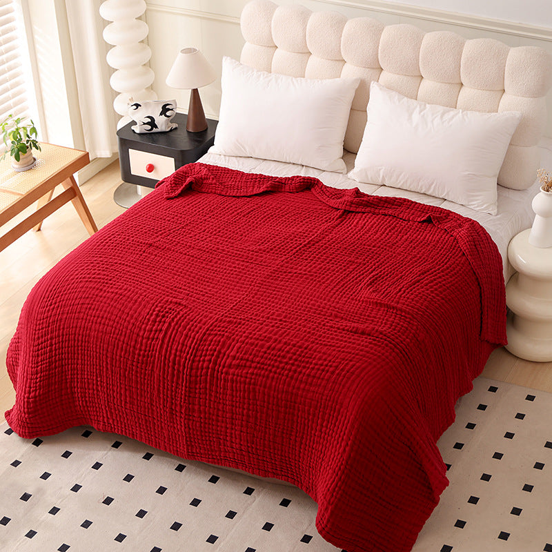 Breathable Cotton Gauze Bed Cover | context with companion items