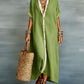 Women's Cotton-Linen Color Block Dress | soft focus lifestyle hero