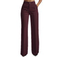 Womens high waist wide leg trousers front view showing the full leg drape