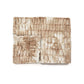 Flat ruched plush blanket on white, tie-dye tan and cream tone, for the Tie-Dye Brown Double-Side 45x45cm pillow option