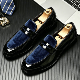 Men's Slip-On Loafers in Vegan Suede or Embroidered Velvet, Business Casual