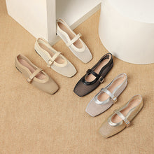 Breathable Mesh Ballet Flat Sandals with Buckle