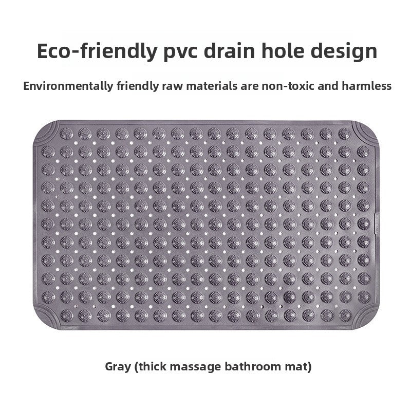 Bath mat in moulded PVC, rows of dome nubs broken by small round drainage openings