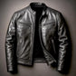 Men's stand-up collar slim-fit punk motorcycle jacket coat