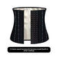 Boned sweat waist trainer shown with the hook and eye extender panel included