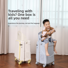 Children's Ride-On Suitcase with Front Opening, Backrest and Seat Cushion, 20, 22 or 24 in