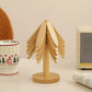 Bamboo coaster holder with stacked set