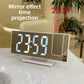 Projector arm on top of the LED clock casting the time onto the ceiling