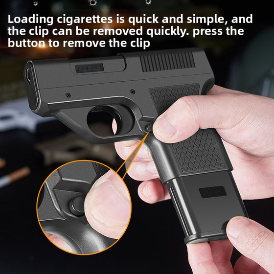 Windproof Butane Jet Lighter with Removable Cigarette Case Clip