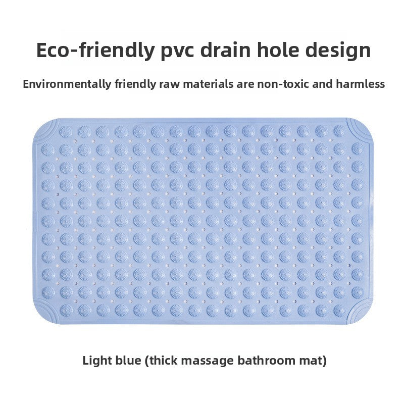 PVC bathroom mat with a beaded rim and moulded rounded corners, domed upper face