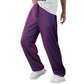 Mens pleated straight leg casual pants front view with the drawstring mid waist