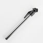 Black head version of the pencil tire pressure gauge above its polished stainless steel barrel