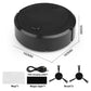Black robotic sweeper angled view showing 160mm width and 50mm height with accessories
