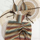 Multicolor wave stripe knit of the bikini top close up