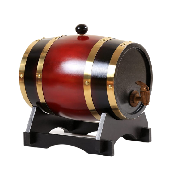 Wooden Barrel Drink Dispenser with Tap