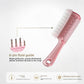 Pink transparent liquid guide comb with a close view of the eight metal tipped fluid guide pins