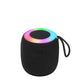 Bluetooth speaker held in one hand to show its palm sized 86 mm body