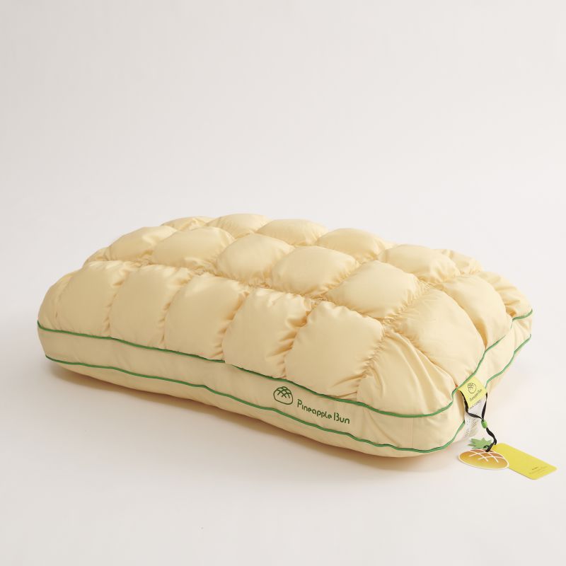 Slow rebound bed pillow, side profile showing the loft