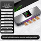 Cordless vacuum sealer with a green digital display sealing small bags of food