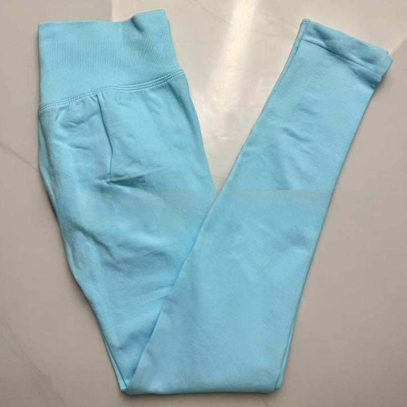 Close flat lay of the light blue colourway, one flat tone with no print and no logo