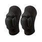 Pair of black knit turtle shell sponge knee pads on a white background, the Size M option