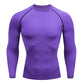 Purple tight-fit long sleeve training shirt with raglan sleeves, option photo for size XXL