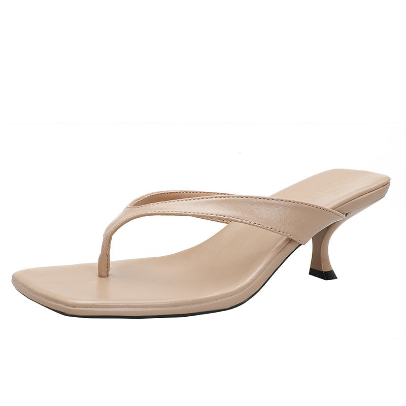 Square-Toe Kitten Heel Sandals | lifestyle in use scene