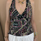 Sequin V-neck Sleeveless | wear and tear test