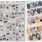 Self adhesive Halloween nail art stickers with pumpkin, skull and ghost designs