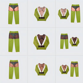 Green Ugly Christmas Novelty Pajama Set for Adults