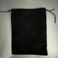 Black drawstring storage bag laid flat on a grey surface, Storage Bag option