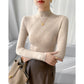 Winter and autumn black style semi-high-neck knitted women's top