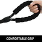 Foam padded handle loop of the rope dog leash held in a hand for a comfortable grip