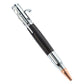 Silver hardware bolt action pen with a dark wood barrel and copper toned bullet nose