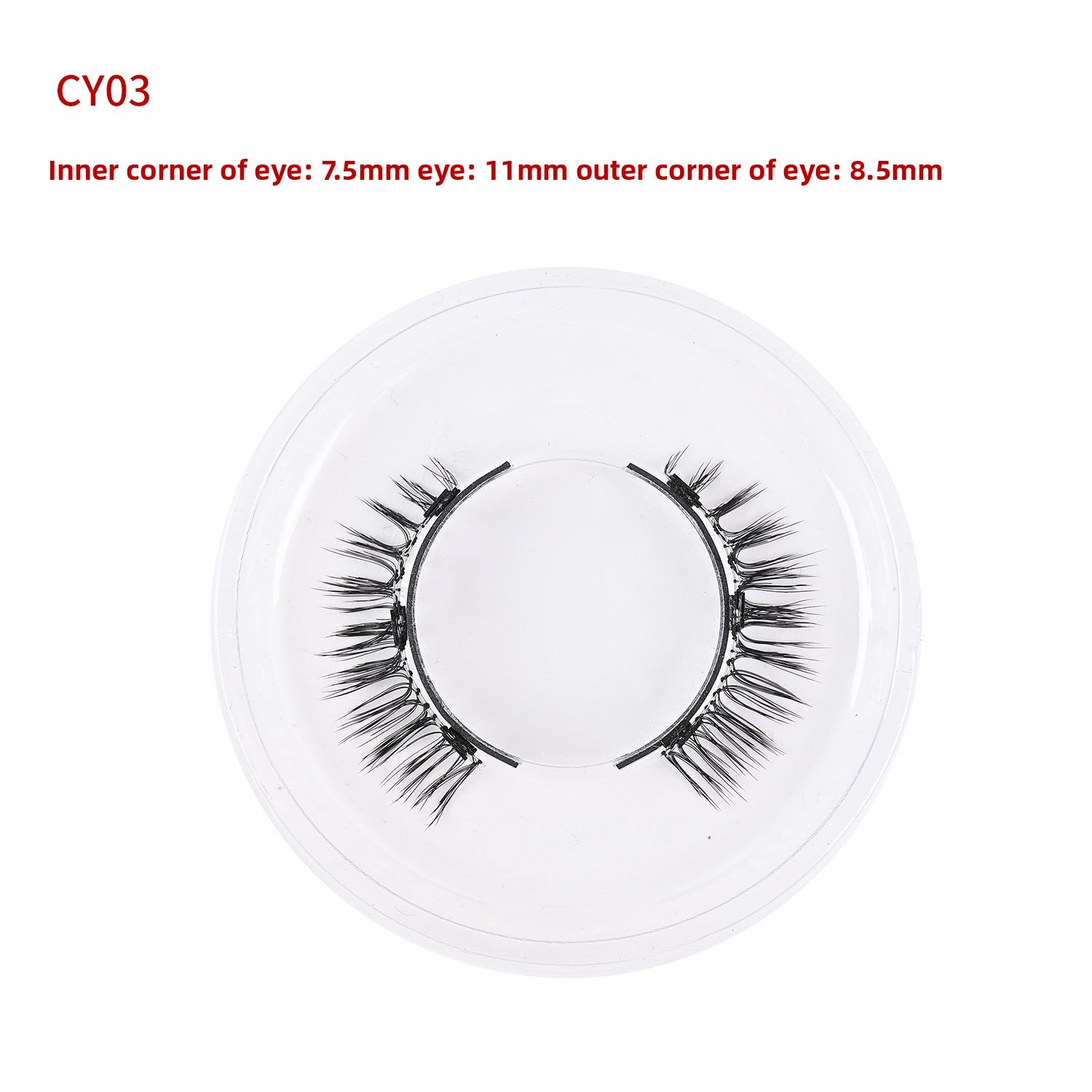 Angled view of the magnetic eyelash kit with the metal applicator clip
