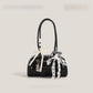Tote Bag with Silk Scarf Pendant | angled lifestyle styling shot