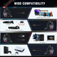 Side angle of the black wired RGB gaming headset and headband